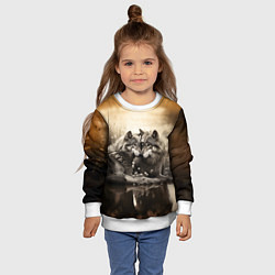Свитшот детский Любовь волка и волчицы, цвет: 3D-белый — фото 2