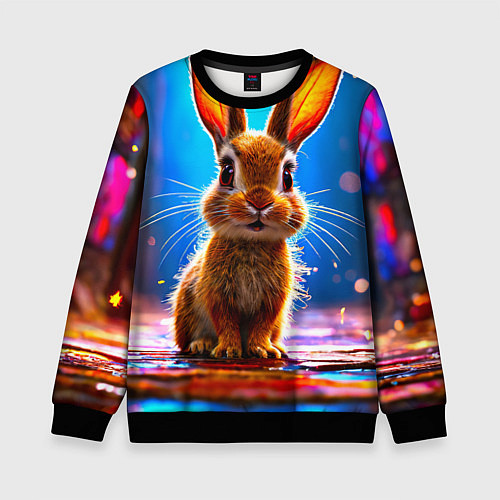 Детский свитшот Ушастый зайка / 3D-Черный – фото 1