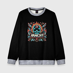 Свитшот детский Анархия - черепа, цвет: 3D-меланж