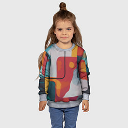 Свитшот детский Абстракция с прямоугольниками, цвет: 3D-меланж — фото 2
