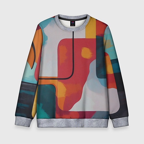 Детский свитшот Абстракция с прямоугольниками / 3D-Меланж – фото 1