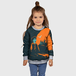Свитшот детский Гарри Поттер черно-оранжевый фон, цвет: 3D-меланж — фото 2