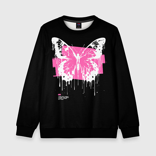 Детский свитшот Butterfly Tattoo / 3D-Черный – фото 1