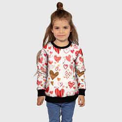 Свитшот детский Любовный паттерн, цвет: 3D-черный — фото 2
