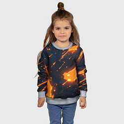 Свитшот детский Оранжевая краска в движении, цвет: 3D-меланж — фото 2