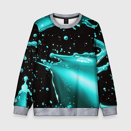 Детский свитшот Разрыв голубой краски / 3D-Меланж – фото 1