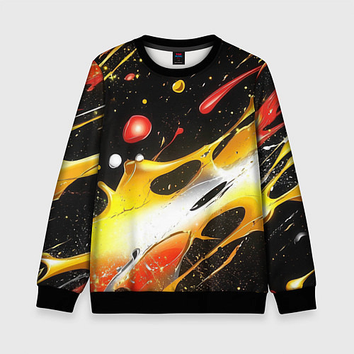 Детский свитшот Текстура краска / 3D-Черный – фото 1