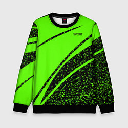 Свитшот детский Sport зелёный с чёрным в крапинку, цвет: 3D-черный