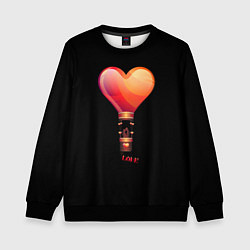 Свитшот детский Влюбленная пара на воздушном шаре, цвет: 3D-черный