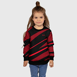 Свитшот детский Sport чёрный и красный полосы, цвет: 3D-черный — фото 2