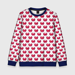 Свитшот детский Сердечки двойные, цвет: 3D-синий