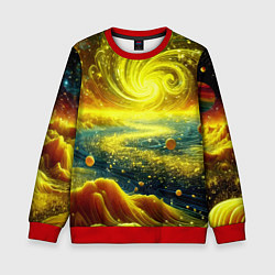 Свитшот детский Neon galaxy - ai art fantasy, цвет: 3D-красный