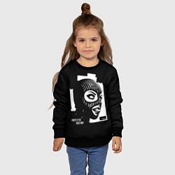 Свитшот детский Безумная девушка с языком, цвет: 3D-черный — фото 2