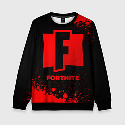 Свитшот детский Fortnite - red gradient, цвет: 3D-черный
