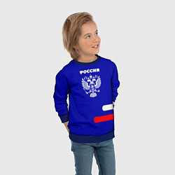 Свитшот детский Герб Российского государства синий, цвет: 3D-синий — фото 2