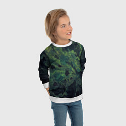Свитшот детский Абстракция - green camouflage background, цвет: 3D-белый — фото 2
