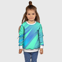 Свитшот детский Нежный голубой с полосами градиент, цвет: 3D-белый — фото 2