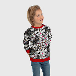 Свитшот детский Черепа и красные звезды, цвет: 3D-красный — фото 2