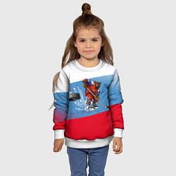 Свитшот детский Русский хоккей, цвет: 3D-белый — фото 2
