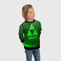 Свитшот детский Zelda - green gradient, цвет: 3D-черный — фото 2