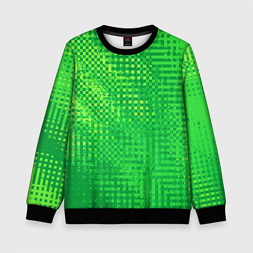 Детский свитшот Сочный зелёный абстрактный / 3D-Черный – фото 1