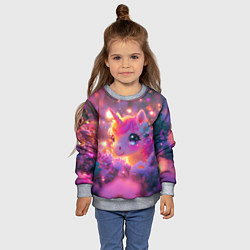 Свитшот детский Единорог и светлячки, цвет: 3D-меланж — фото 2