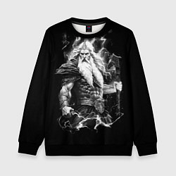 Свитшот детский Перун бог громовержец, цвет: 3D-черный