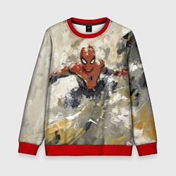 Свитшот детский Человек - паук маслом, цвет: 3D-красный