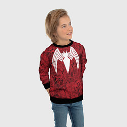 Свитшот детский Знак венома на красном, цвет: 3D-черный — фото 2
