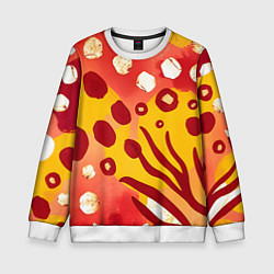 Свитшот детский Африканский паттерн, цвет: 3D-белый