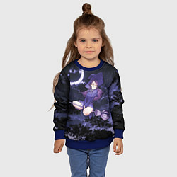 Свитшот детский Веселая ведьма летит на шабаш, цвет: 3D-синий — фото 2