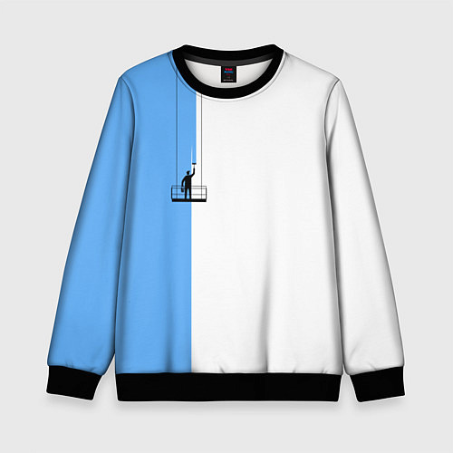 Детский свитшот Моляр красит стену / 3D-Черный – фото 1