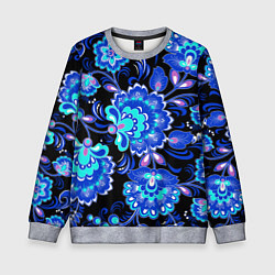 Свитшот детский Хохлома негатив, цвет: 3D-меланж