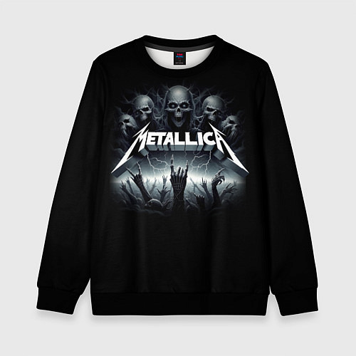 Детский свитшот Metallica thrash metal - gesture / 3D-Черный – фото 1