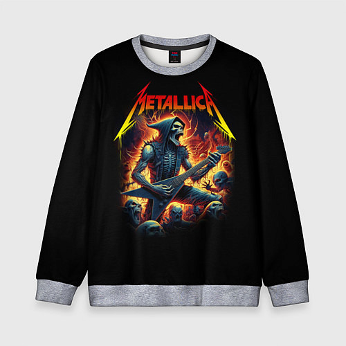 Детский свитшот Metallica - James Alan Hatfield / 3D-Меланж – фото 1