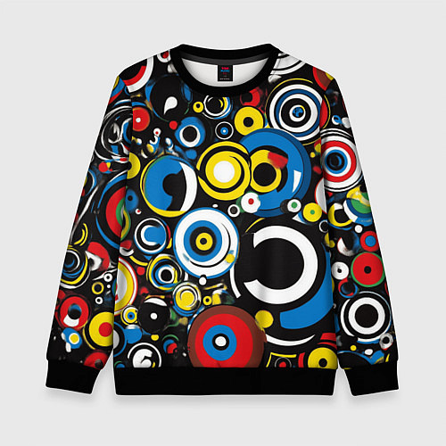 Детский свитшот Абстракция геометрическая / 3D-Черный – фото 1