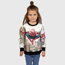 Свитшот детский Человек паук паркур, цвет: 3D-черный — фото 2