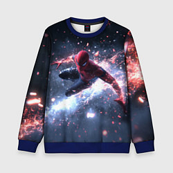 Свитшот детский Человек - паук в полете, цвет: 3D-синий