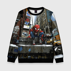 Свитшот детский Spiderman New York city, цвет: 3D-черный