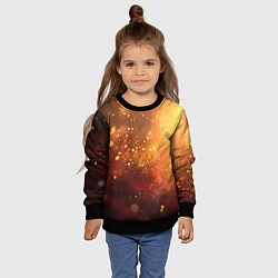 Свитшот детский Золотая блестящая текстура, цвет: 3D-черный — фото 2