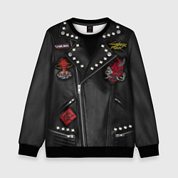 Детский свитшот Косуха с нашивкой самурая киберпанк