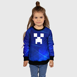 Свитшот детский Minecraft blue poly, цвет: 3D-черный — фото 2