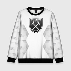 Свитшот детский West Ham white poly, цвет: 3D-черный