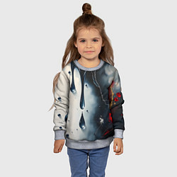 Свитшот детский Сюрреалистичная абстракция с каплями, цвет: 3D-меланж — фото 2