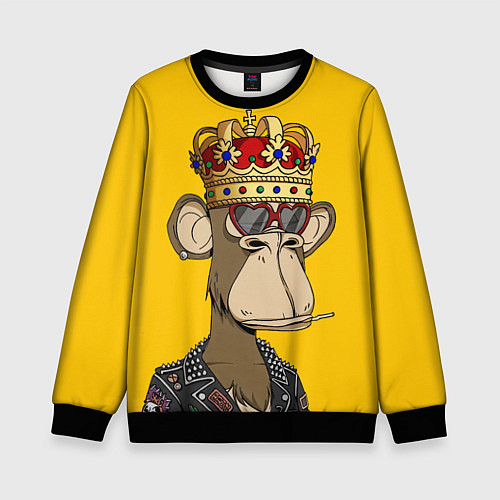 Детский свитшот NFT ape king / 3D-Черный – фото 1