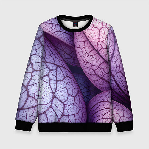 Детский свитшот Прожилки экзотического растения / 3D-Черный – фото 1