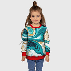 Свитшот детский Бирюза и золото, цвет: 3D-красный — фото 2