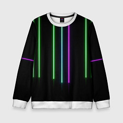 Свитшот детский Neon stripes, цвет: 3D-белый