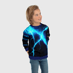 Свитшот детский Голубой разлом из молний, цвет: 3D-синий — фото 2