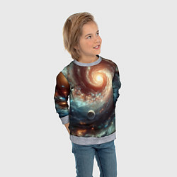 Свитшот детский Далёкая неоновая галактика - нейросеть, цвет: 3D-меланж — фото 2